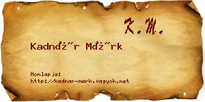 Kadnár Márk névjegykártya